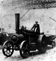 Mr. Lenard Rodgers driving traction engine, Great Central Railway, Bridgehouses Goods Depot, load