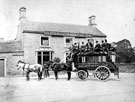 Mr. Steade's, Sheffield - Baslow - Bakewell horse bus, outside the Castle and Commercial Inn, Bakewell, Derbyshire