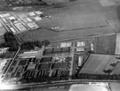 Aerial view - Coal Aston Aerodrome, Norton Lane on left, Norton Hotel, extreme left, Dyche Lane, centre, Jordanthorpe House can be seen in distance