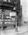 Neepsend Lane, By-pass road sign at the junction of a first class road, Neepsend Post Office in background