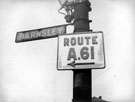 A61 road traffic sign to Barnsley junction of Burngreave Road and Ellesmere Road