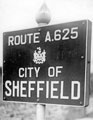 A 625, 'City of Sheffield' road sign
