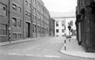 Eyre Street from Howard Street looking towards Central Library with Walker and Hall Ltd., Electro Works, silversmiths left