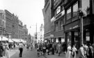 Fargate looking towards Kemsley House (Star and Telegraph Offices), including Nos. 41 - 47 John Walsh Ltd., department store