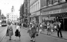 Fargate looking towards Kemsley House (Star and Telegraph Offices), including Nos. 27 - 29 Marks and Spencer Ltd. (situated in Victoria House), Nos. 33 - 35 James Woodhouse and Son, house furnishers