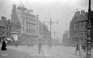 Fargate from Town Hall Square, Queen Victoria Monument and Bank Chambers, left, Albany Hotel and Yorkshire Penny Bank, right Fargate from Town Hall Square, Queen Victoria Monument and Bank Chambers, left, Albany Hotel and Yorkshire Penny Bank, right