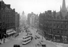 Elevated view of Fargate and Town Hall Square, Bank Chambers, left, Albany Hotel and Yorkshire Penny Bank, right Elevated view of Fargate and Town Hall Square, Bank Chambers, left, Albany Hotel and Yorkshire Penny Bank, right