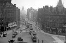 Elevated view of Fargate and Town Hall Square, Bank Chambers, left, Albany Hotel and Yorkshire Penny Bank, right Elevated view of Fargate and Town Hall Square, Bank Chambers, left, Albany Hotel and Yorkshire Penny Bank, right