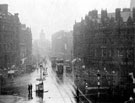 Town Hall Square looking towards Fargate on a rainy day
