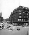 View: s15603 Looking towards Fargate from High Street, Cole Brothers, department store and 'Cole's corner', right