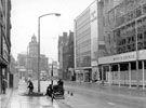 View: s15607 Fargate looking towards High Street and Kemsley House (Telegraph and Star Offices), premises on right include Marks and Spencer and Fargate Court