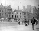 View: s15640 Fargate looking towards premises to be demolished to make way for Bank Chambers, including No 68, Loxley Bros., printers