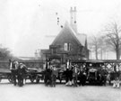 View: s15716 Horses and carts of John Charles Warriner (Carter) at Norfolk Park, Granville Road entrance, picture also shows the families first motor vehicle