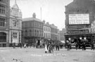 View: s15731 High Street prior to road widening, shops include No. 6 William Lewis, tobacconist and William Foster and Son Ltd., tailors, right, No. 3 London and Yorkshire Bank Ltd, left