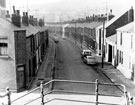 Elevated view of Farfield Road, Neepsend from the footbridge over the railway