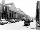 Faraday Road, Attercliffe showing Crown Inn extreme left and Novo Steel Works