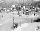 Streetscene, Firth Park roundabout, Firth Park Road, 3pm August 1947 showing bottom of Bellhouse Road, shops and housing in the background