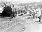 Streetscene, Firth Park roundabout, Firth Park Road, 3pm August 1947 showing Yorkshire Penny Bank, shops and housing in the background