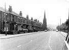 Nos. 138 - 114 Firth Park Road looking towards Firvale showing Trinity Methodist Church (left)