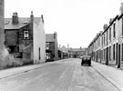 Fisher Lane, Darnall showing rear of No. 42 (left) and No. 37 Gainsford Road looking towards Whitby Road