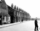 Part of No. 398 corner shop, Coleridge Road and terraced housing, Freeborough Street, Darnall looking towards Phillimore Road County Primary School