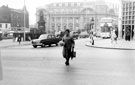 View: s16071 Fitzalan Square from High Street looking towards General Post Office, No.11 Henry Wigfall and Son Ltd., house furnishers, left