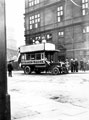 View: s16130 Open top, double-deck Straker-Squire bus outside back of Town Hall, Norfolk Street