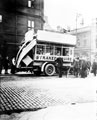 View: s16131 Open top, double-deck Straker-Squire bus outside back of Town Hall, Norfolk Street