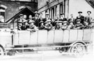 F. Harrison's Charabanc No.111, premises, No. 75 Broughton Lane, Carbrook, unidentified outing and location