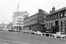 Furnival Street looking towards Moorhead, Nos 13 and 15, Wilkinson (Printers 1940) Ltd. and Newton House, construction of Grosvenor House Hotel in background Furnival Street looking towards Moorhead, Nos 13 and 15, Wilkinson (Printers 1940) Ltd. and Newton House, construction of Grosvenor House Hotel in background