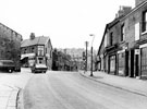 View: s16277 Gleadless Road looking towards Forster Road, No. 140 A. Hunter, hardware dealer, No. 142 E. Wray, confectioner, No. 144 B. Moss, draper, No. 150, Gowers and Burgons, grocers