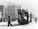 View: s16298 Horse drawn tram, most probably No. 10, on Lady's Bridge, Wicker looking towards Waingate, No 34, Waingate, Elephant and Castle Tea Co., tea dealers, in background