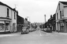 Nos. 84/86, Langton and Sons Ltd., boot and shoe dealers and Nos. 80/82, Blanchards Ltd., house furnishers, Infirmary Road looking down Bedford Street with Joseph Tomlinson and Sons Ltd. on the left