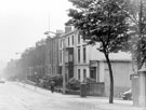 View: s16325 Houses (including Fern Bank) on Glossop Road at corner of Brunswick Street, looking towards West Street