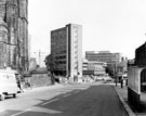 View: s16336 Glossop Road, Baptist Church, left, offices (No. 388) belonging to Husband and Co., civil engineers (Head Quarters), University House and Hicks Building in background