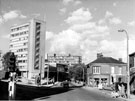 Glossop Road. Offices (No. 388) belonging to Husband and Co., civil engineers (Head Quarters), University House and Hicks Building in background, Wilkinson Street, right