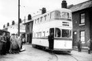 Electric Tram No. 501 on 'Special' outing for Light Railway Transport League on Temple Street, Templeborough