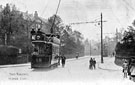 Tram No. 18 at Nether Edge Terminus, Machon Bank Road looking towards Machon Bank and Moncrieffe Road