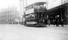View: s16493 Tram No. 281 at High Street, taken after March 1932 when Nos. 59 - 65 C and A Modes Ltd. opened