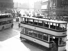 View: s16497 Tram No. 134 at Town Hall Square, looking towards Barkers Pool and Cinema House