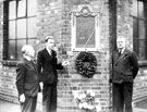 View: s16530 Blessing of the memorial stone for the workers who died on active service and also by enemy action on the 26-27 September 1940 by the Reverend Taber, W. T. Flather Ltd., Standard Steel Works, Sheffield Road, Tinsley