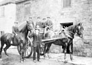 Mr. Hunter and boys with Working Horses and Cart outside Manor House Farm, Tinsley