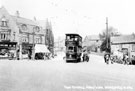Tram No. 191 at Chesterfield Road and Abbey Lane junction, No. 948 Chesterfield Road, John Codd, wheelwright, right