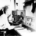 Interior of police radio control room