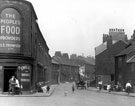 No. 53, S.E. Thompson Ltd., grocer, Harvest Lane at the junction with Neepsend Lane/ Burton Road (right) and Rowland Street