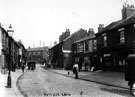 Harvest Lane looking towards Platt Street showing the Wheatsheaf Inn (centre of picture)