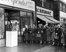 Opening of Self Service Store, Brightside and Carbrook Co-op, No. 115 Hartley Brook Road, Lower Shiregreen with No. 117 R. C. Hopkinson Ltd., grocers shop next door