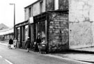 Manchester Road, Stocksbridge showing shops which stood adjacent to old Brightside and Carbrook Co-operative (Co-op was situated on right and demolished 1971)