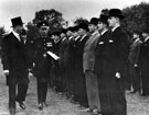 Inspection of C.I.D, Niagara Sports Ground 1935 with Lt. Col. Brookes (H.M.I) and Chief Consatble Major Francis Stafford James