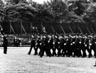 Freddie Bristow takes the salute and Insp Bradley in flat hat, Dress Rehersal for Annual Parade, Niagara Sports Ground 1935/8